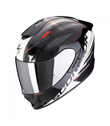 Casque intégral SCORPION EXO-1400 EVO II LUMA FIBRE - Noir-Blanc (ECE22-06)