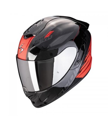 Integralhelm SCORPION EXO-1400 EVO II LUMA FIBRE - Schwarz-Rot (ECE22-06)