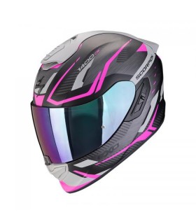 Integralhelm SCORPION EXO-1400 EVO II ACCORD FIBRE - Mattschwarz-Pink (ECE22-06)