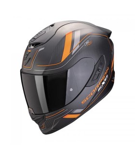 Casque intégral SCORPION EXO-1400 EVO II CARBON MIRAGE - Noir Mat-Orange (ECE22-06)