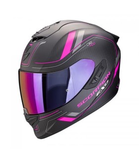 Casque intégral SCORPION EXO-1400 EVO II CARBON MIRAGE - Noir mat-Rose (ECE22-06)