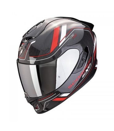 Casque intégral SCORPION EXO-1400 EVO II CARBON MIRAGE - Noir-Rouge-Blanc (ECE22-06)