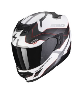 Integralhelm SCORPION EXO-520 EVO ELAN Mattweiss Grau Rot (ECE 22-06)