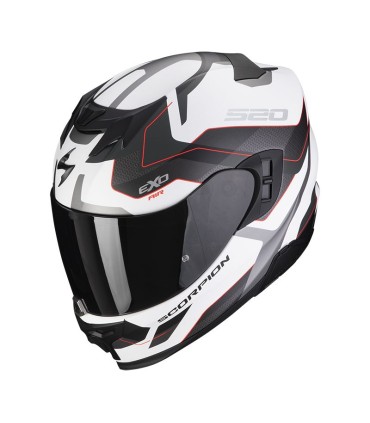 Casque intégral SCORPION EXO-520 EVO ELAN Blanc Mat Gris Rouge (ECE 22-06)