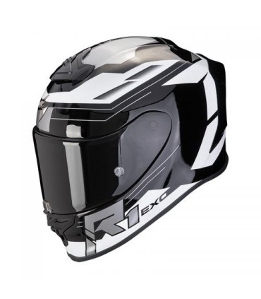 Integralhelm SCORPION EXO-R1 EVO BLAZE FIBRE (ECE22-06) - Schwarz-Weiss