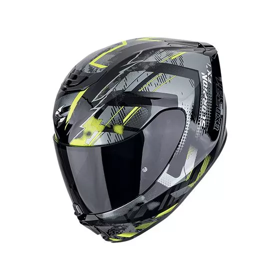 Casque intégral Scorpion Exo-391 Clutter noir jaune fluo (ECE22-06) - degriffbike.ch