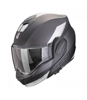 Casque Modulable Scorpion exo tech evo team Noir mat-Argent - degriffbike.ch