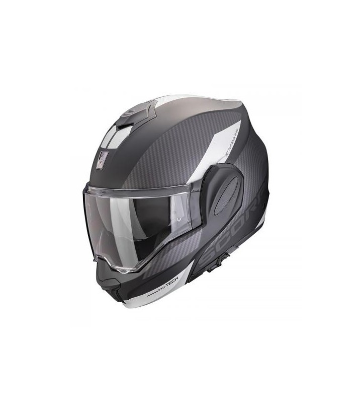 Casque Modulable Scorpion exo tech evo team Noir mat-Argent - degriffbike.ch