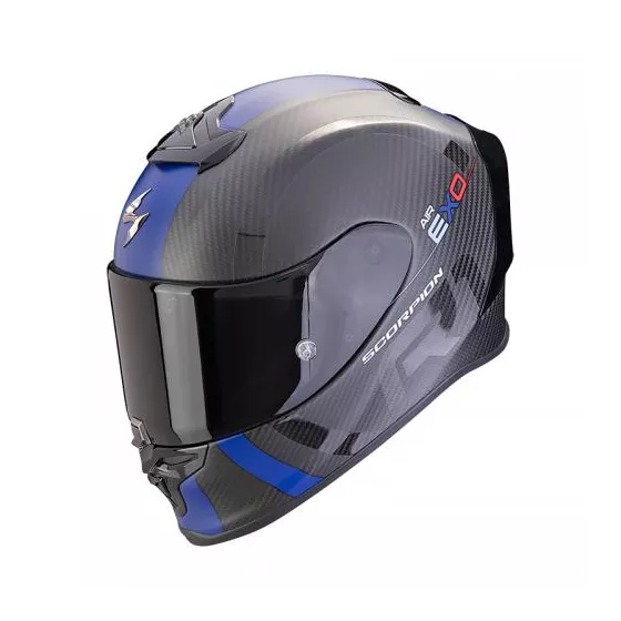 Casque intégral SCORPION EXO-R1 EVO CARBON AIR MG (ECE22.06) - Noir mat-Bleu