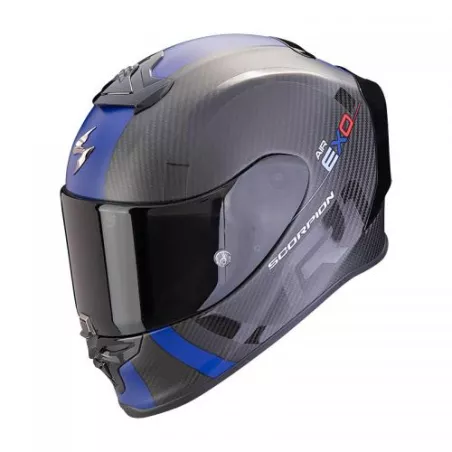 Casque intégral SCORPION EXO-R1 EVO CARBON AIR MG (ECE22.06) - Noir mat-Bleu