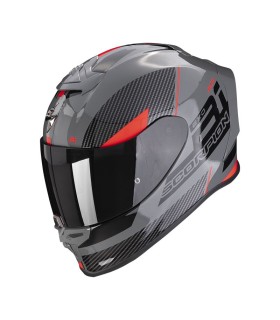 Integralhelm SCORPION EXO-R1 EVO AIR FINAL Grau-Schwarz-Rot (ECE22.06)