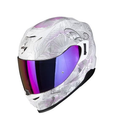 Casque intégral SCORPION EXO-520 EVO MELROSE Blanc Perle Rose (ECE 22-06)