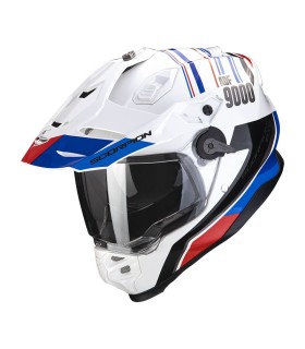 casque intégral scorpion aventure ADF-9000 desert blanc bleu rouge - degriffbike.ch