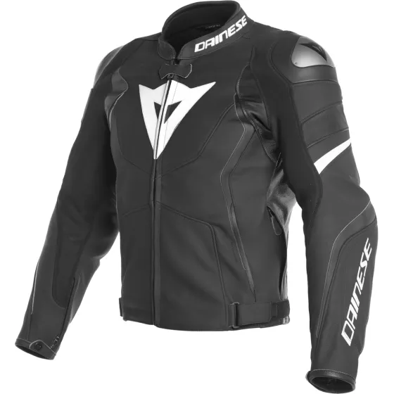 Veste cuir Dainese Avro 4 noir mat-blanc