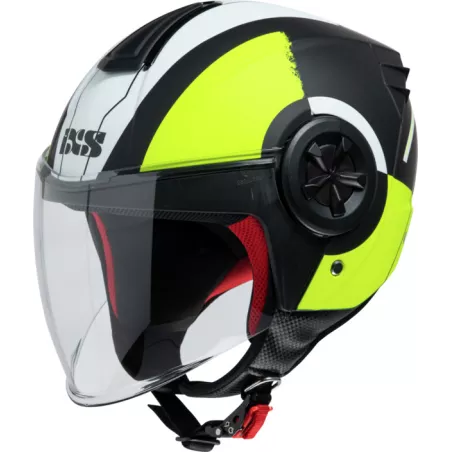 Casque Jet IXS 851 2.0 Noir mat-Jaune fluo