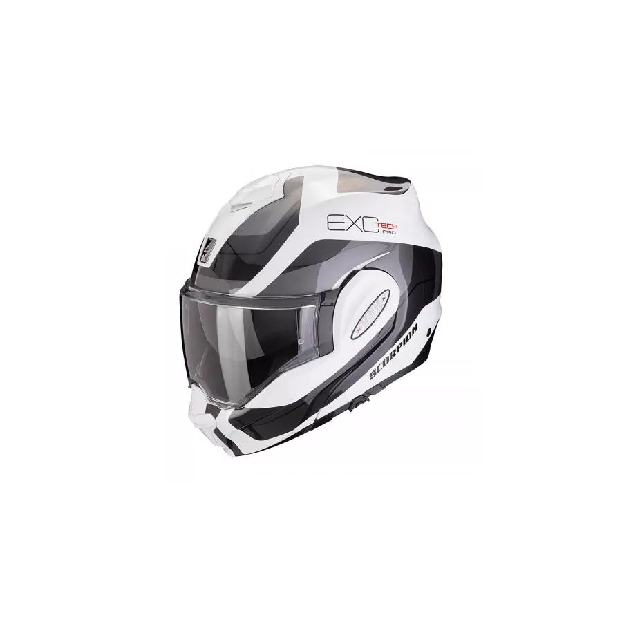 Casque modulable Scorpion Exo-Tech Evo Pro Commuta Blanc-Argent - degriffbike.ch