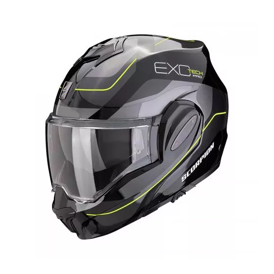 Casque modulable SCORPION EXO-TECH EVO PRO COMMUTA (ECE22-06) - Noir-Argent-Jaune