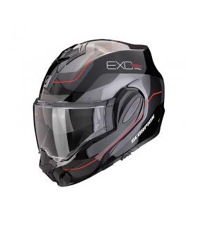 Casque modulable SCORPION EXO-TECH EVO PRO COMMUTA (ECE22-06) - Noir-Argent-Rouge