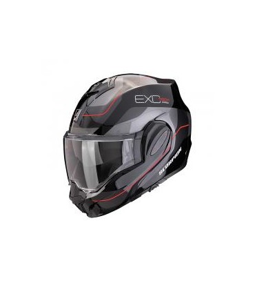 Casque modulable SCORPION EXO-TECH EVO PRO COMMUTA (ECE22-06) - Noir-Argent-Rouge