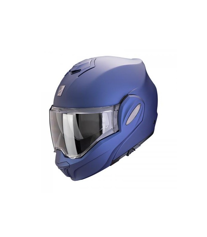 Casque modulable Scorpion Exo-Tech Evo Pro Uni Bleu mat - degriffbike.ch