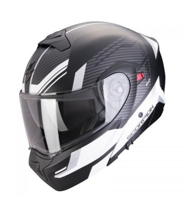 Casque Modulable SCORPION EXO-930 EVO SIKON (ECE22-06) - Noir-Argent-Blanc