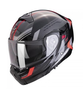 casque modulable scorpion exo-930 evo sikon noir argent rouge - degriffbike.ch