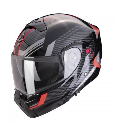 Casque Modulable SCORPION EXO-930 EVO SIKON (ECE22-06) - Noir-Argent-Rouge