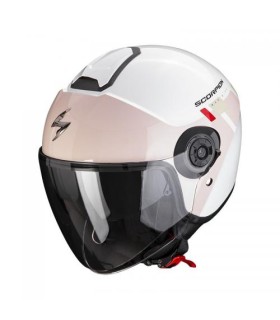 casque jet scorpion exo-city II mall blanc rose vert - degriffbike.ch