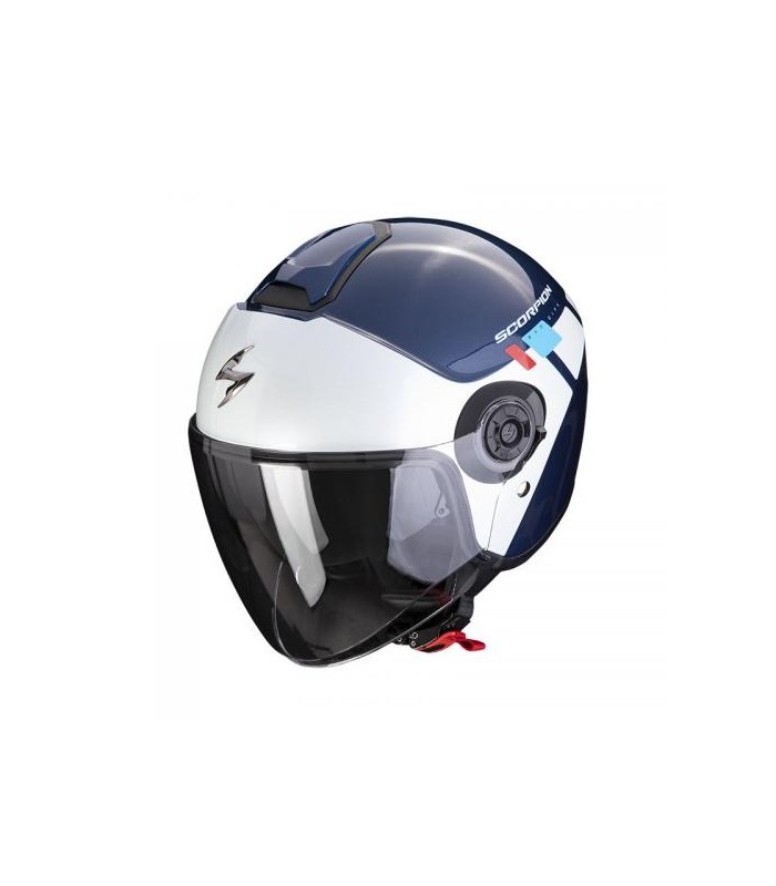 casque jet scorpion exo-city II mall bleu blanc rouge - degriffbike.ch