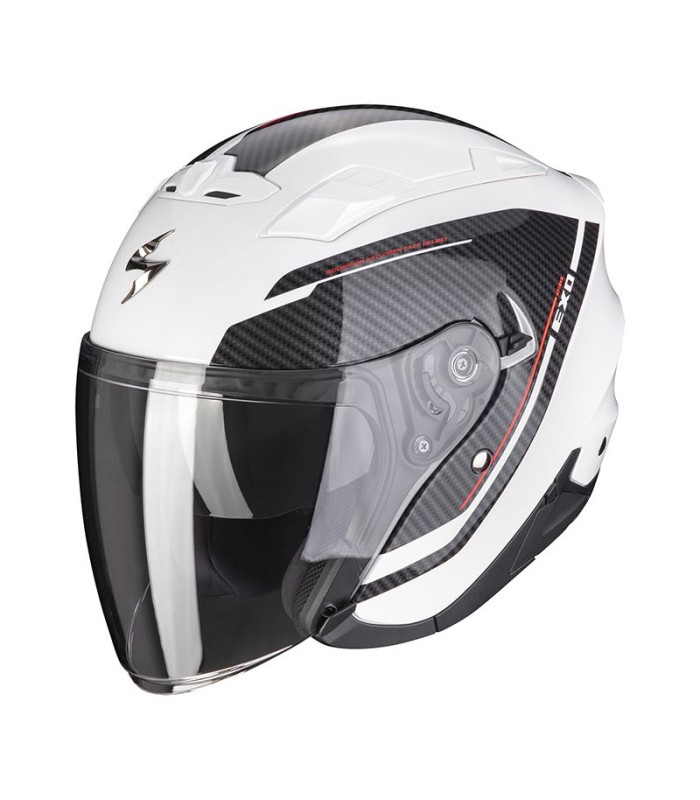 casque moto jet scorpion exo-230 fenix blan nacré noir - degriffbike.ch