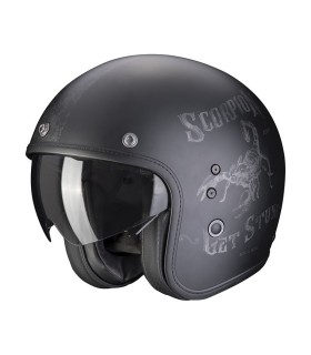 casque jet scorpion belfast evo pique noir mat gris - degriffbike.ch