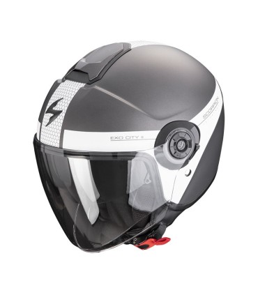 Casque Jet SCORPION EXO-CITY II SHORT Gris mat-Blanc (ECE22.06)