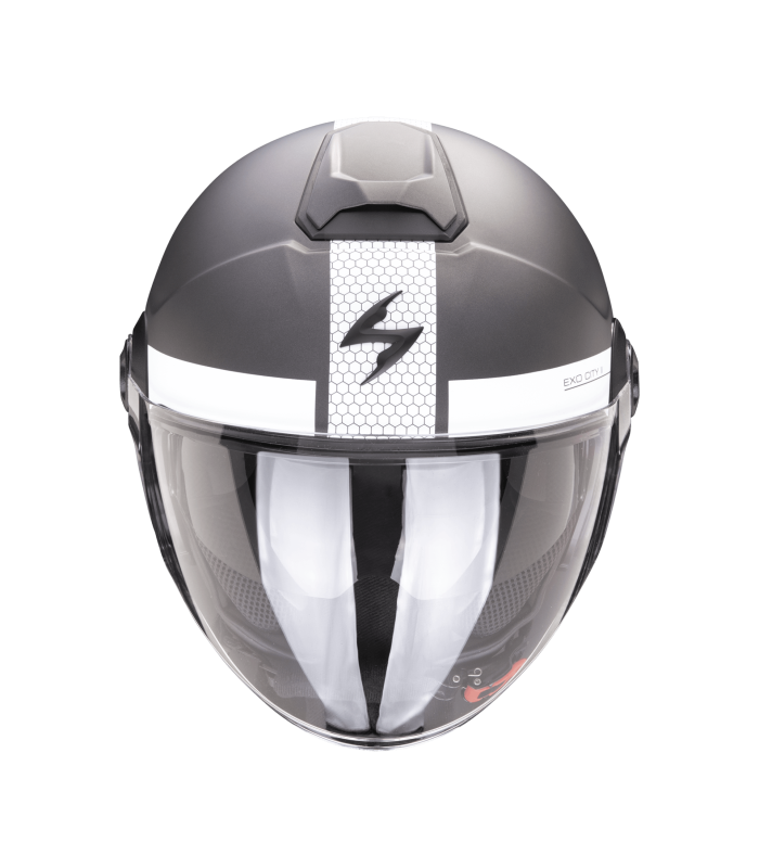 casque jet scorpion exo-city II short gris mat blanc - degriffbike.ch