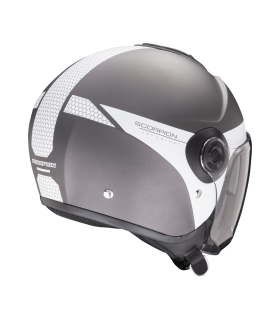 casque jet scorpion exo-city II short gris mat blanc - degriffbike.ch