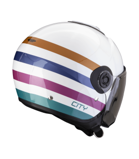 casque jet scorpion exo-city II bee blanc vert or -degriffbike.ch