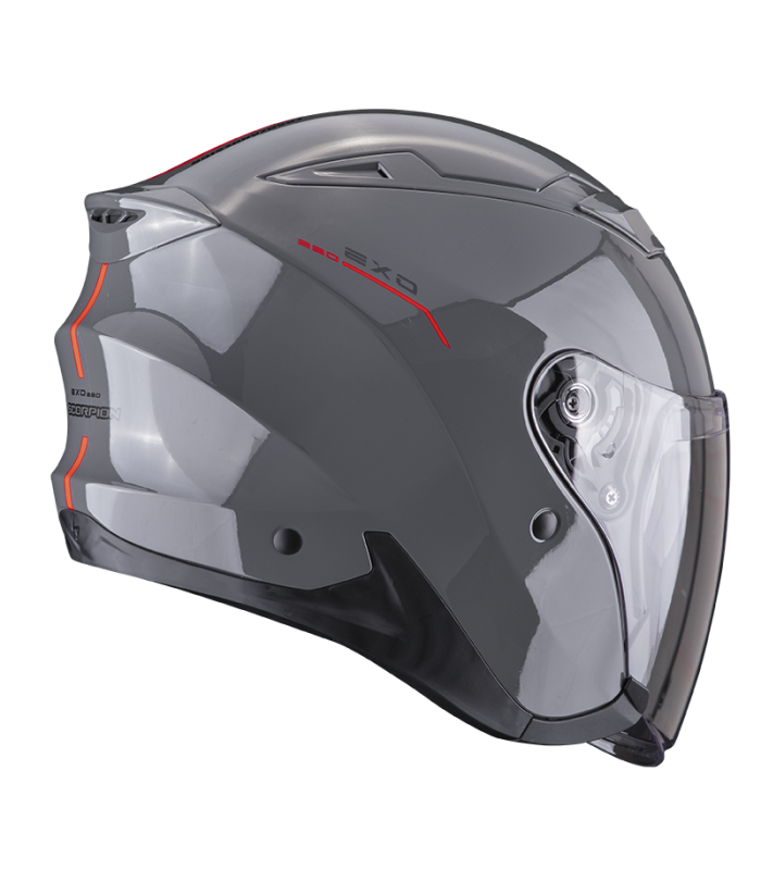 casque jet scorpion Exo-230 SR gris clair rouge - degriffbike.ch