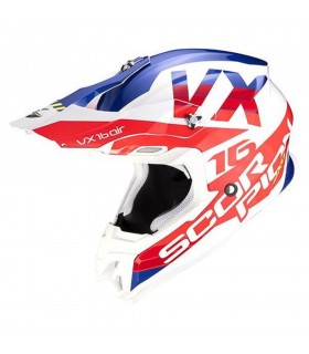 Offroad-Motorradhelm Scorpion VX-16 Air X-Turn schwarz weiss rot - degriffbike.ch