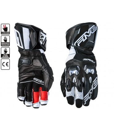 Gants cuir FIVE RFX2 RACING  Noir-Blanc