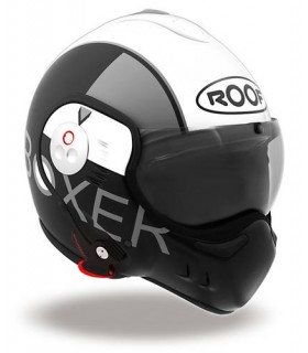 casque modulable roof boxer v8 grafic blanc nacré noir - degriffbike.ch