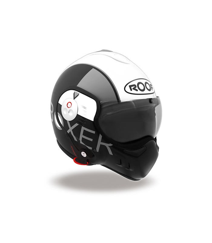 casque modulable roof boxer v8 grafic blanc nacré noir - degriffbike.ch