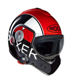 casque modulable roof boxer v8 grafic noir rouge - degriffbike.ch