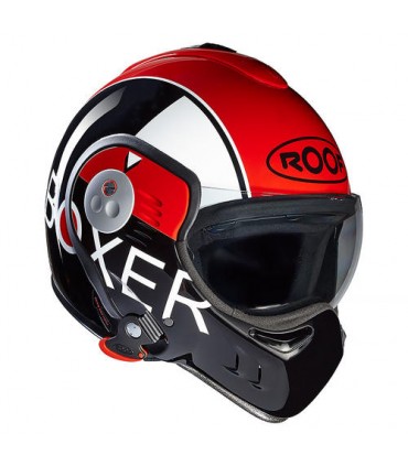 Casque Modulable ROOF Boxer V8 Grafic (ECE22-05) - Noir-Rouge