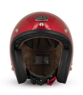 Casque jet gasoline cafe Racer S250 Rouge pailleté - degriffbike.ch