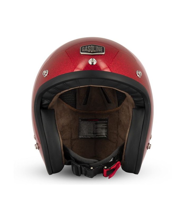 Casque jet gasoline cafe Racer S250 Rouge pailleté - degriffbike.ch