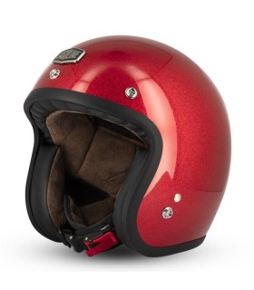 Casque jet gasoline cafe Racer S250 Rouge pailleté - degriffbike.ch