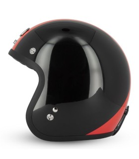 Casque jet gasoline cafe Racer S250 Noir-Rouge-Blanc - degriffbike.ch