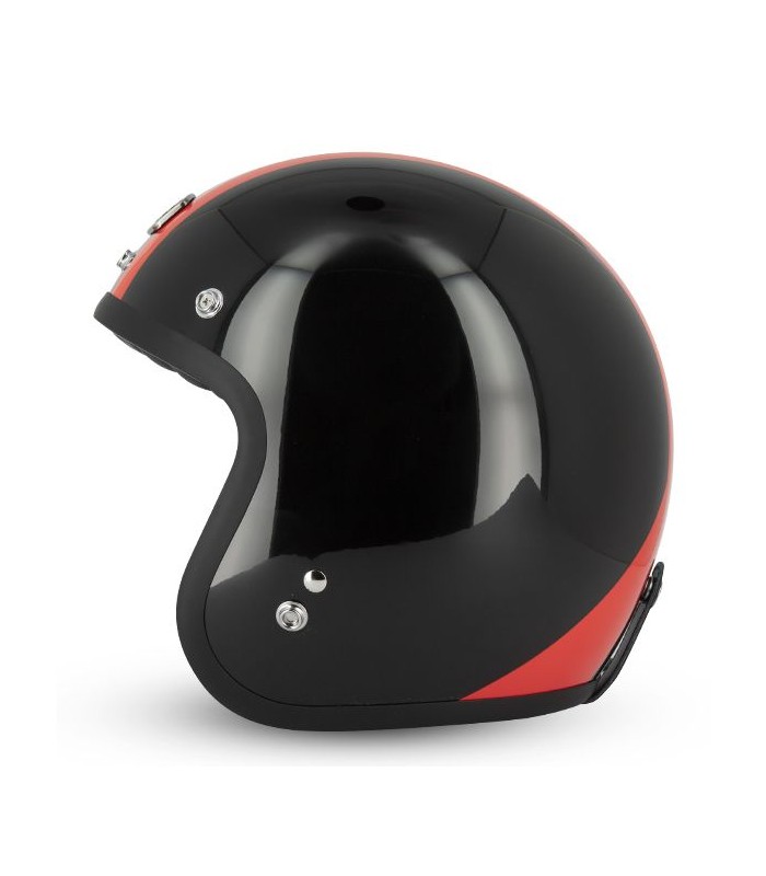 Casque jet gasoline cafe Racer S250 Noir-Rouge-Blanc - degriffbike.ch