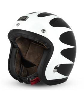 Casque jet gasoline cafe Racer S250 Noir-Blanc - degriffbike.ch