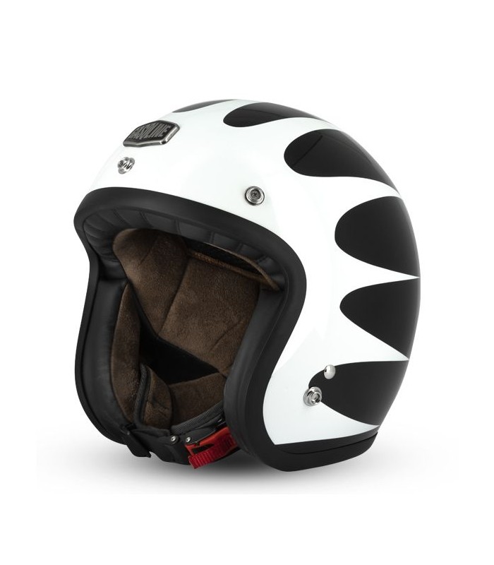 Casque jet gasoline cafe Racer S250 Noir-Blanc - degriffbike.ch