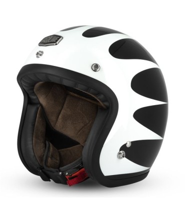 Casque Jet GASOLINE CAFE RACER S250 (ECE22-05) - Noir-Blanc